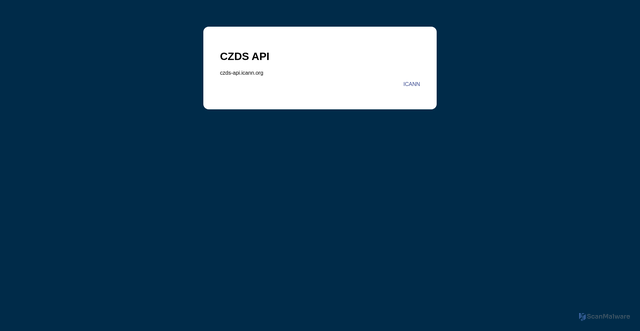 Security scan screenshot of https://czds-api.icann.org/