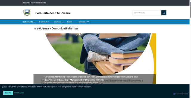Security scan screenshot of https://www.comunitadellegiudicarie.it