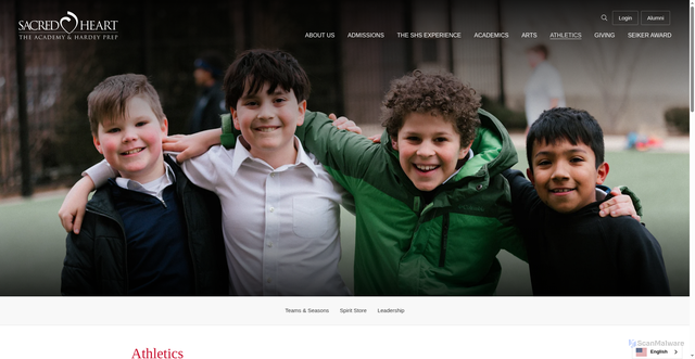 Security scan screenshot of https://www.shschicago.org/athletics