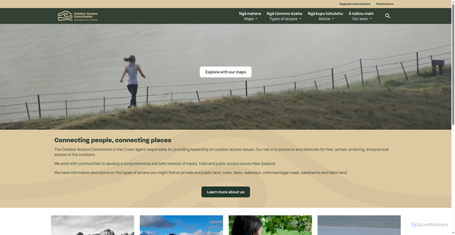 Security scan screenshot of http://www.walkingaccess.govt.nz/