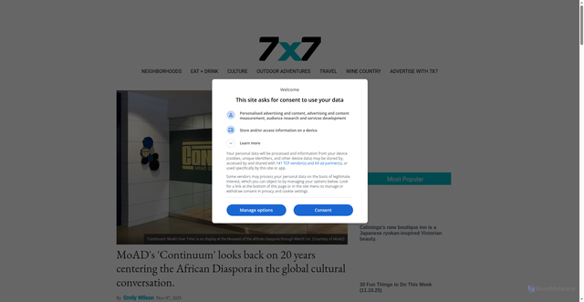 Security scan screenshot of https://www.7x7.com/continuum-moad-20th-anniversary-2674273315.html