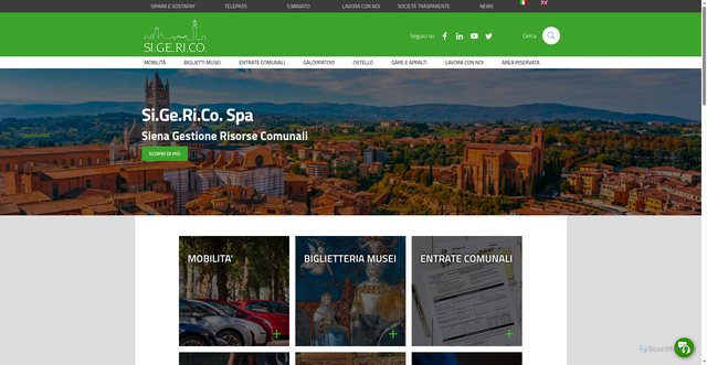 Security scan screenshot of https://www.sigericospa.it