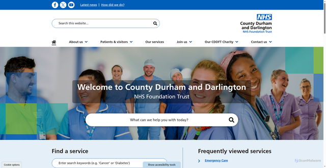 Security scan screenshot of http://www.cddft.nhs.uk