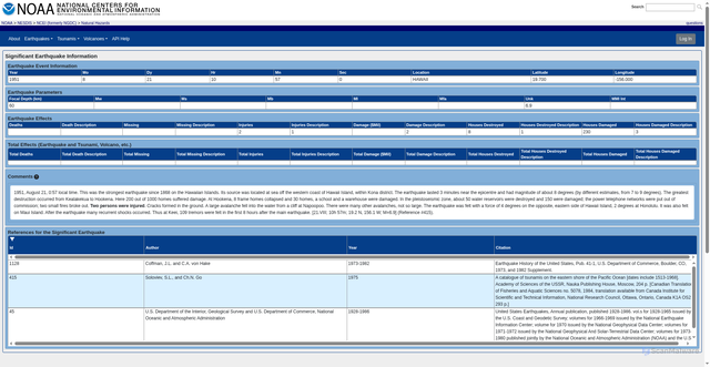 Security scan screenshot of https://www.ngdc.noaa.gov/hazel/view/hazards/earthquake/event-more-info/3980