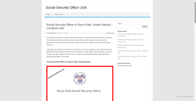 Security scan screenshot of https://socialsecurityofficeusa.com/south-dakota/sioux-falls/