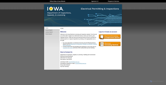 Security scan screenshot of https://iowaelectrical.gov/