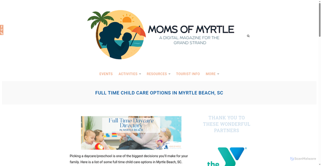 Security scan screenshot of https://momsofmyrtle.com/kid-care-year-round-childcare/