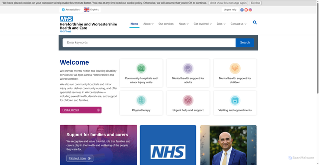 Security scan screenshot of https://www.hacw.nhs.uk/