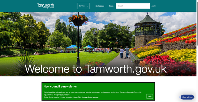 Security scan screenshot of http://www.tamworth.gov.uk