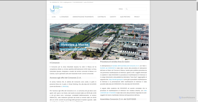 Security scan screenshot of https://www.consorzio.zia.ms.it/