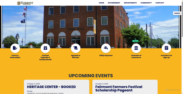Security scan screenshot of https://www.fairmontnc.gov/