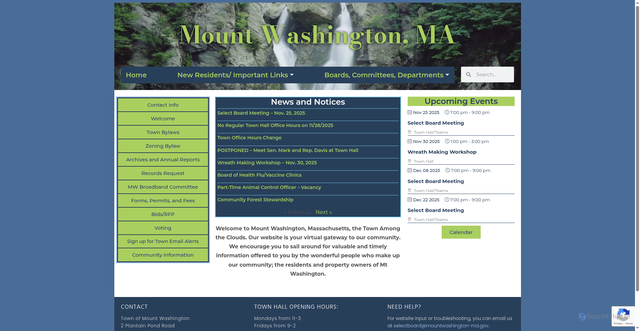 Security scan screenshot of https://mountwashington-ma.gov/