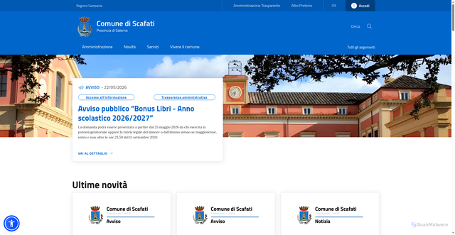 Security scan screenshot of https://www.comune.scafati.sa.it