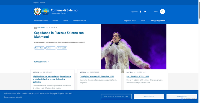 Security scan screenshot of https://www.comune.salerno.it/
