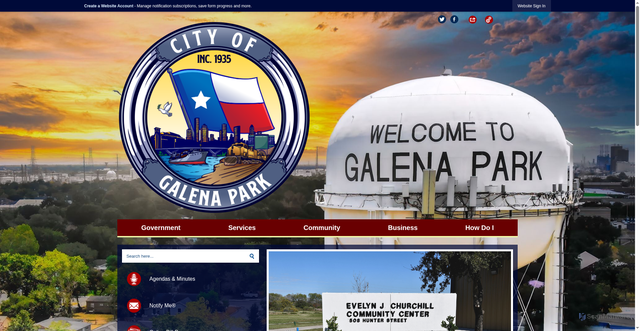 Security scan screenshot of https://cityofgalenapark-tx.gov/