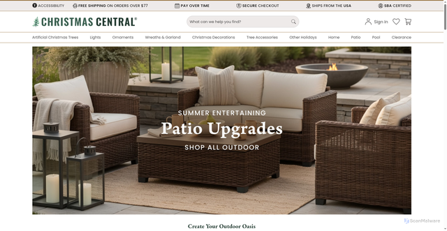 Security scan screenshot of https://www.christmascentral.com
