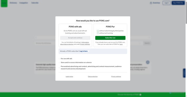 Security scan screenshot of https://en.pons.com