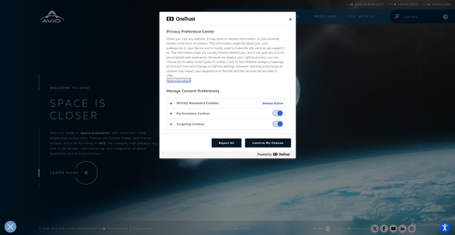 Security scan screenshot of https://www.avio.com