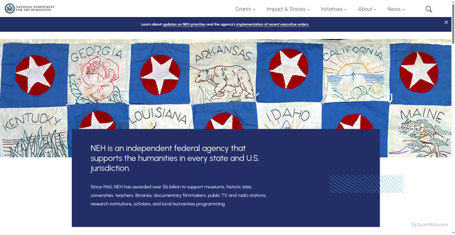 Security scan screenshot of https://www.neh.gov/