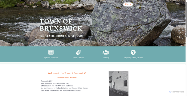 Security scan screenshot of https://townofbrunswickwi.gov/