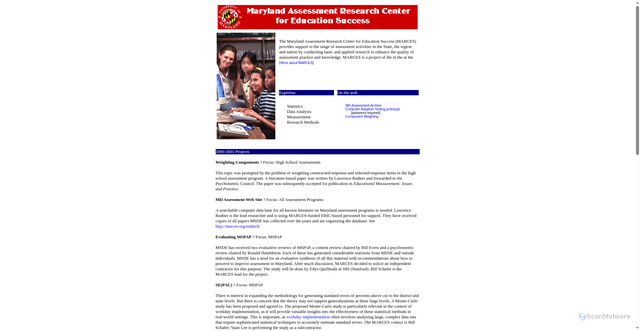 Security scan screenshot of https://marces.org