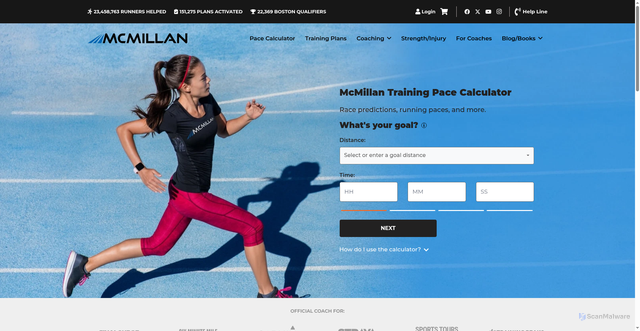 Security scan screenshot of https://mcmillanrunning.com