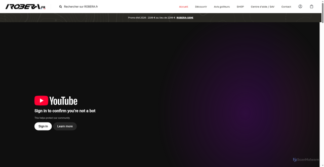 Security scan screenshot of https://robera.fr