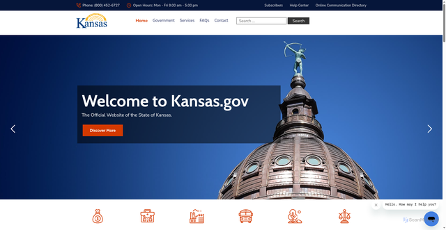 Security scan screenshot of https://www.kansas.gov