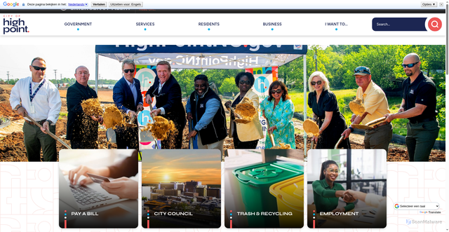 Security scan screenshot of https://www.highpointnc.gov/