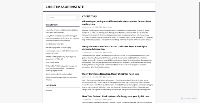 Security scan screenshot of https://christmasopenstate.pages.dev/categories/christmas/page/4/