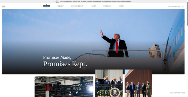 Security scan screenshot of https://trumpwhitehouse.archives.gov/