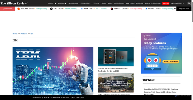 Security scan screenshot of https://thesiliconreview.com/ibm