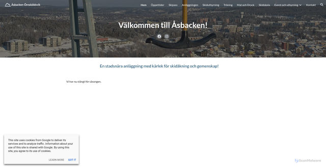 Security scan screenshot of https://asbacken.se