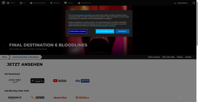 Security scan screenshot of https://www.finaldestinationmovie.com/