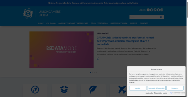 Security scan screenshot of https://unioncameresicilia.it/