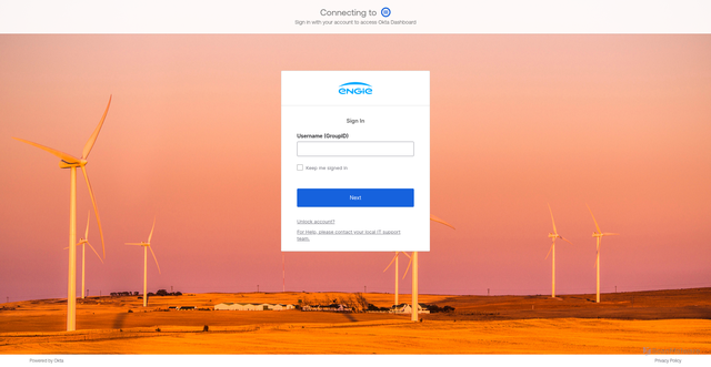 Security scan screenshot of https://engie.okta-emea.com