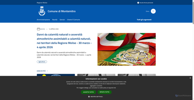 Security scan screenshot of https://www.montemitrocomune.cb.it