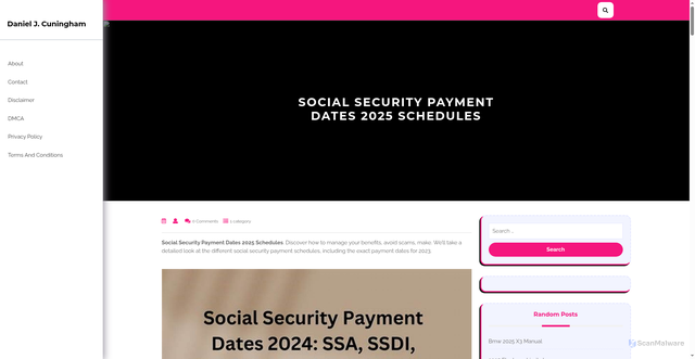 Security scan screenshot of https://danieljcuningham.pages.dev/yryif-social-security-payment-dates-2025-schedules-tiwls/