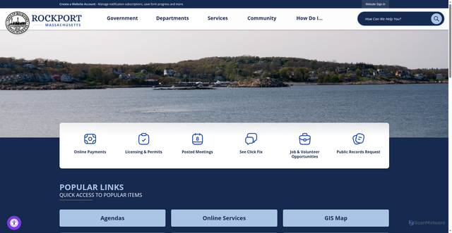 Security scan screenshot of https://rockportma.gov/