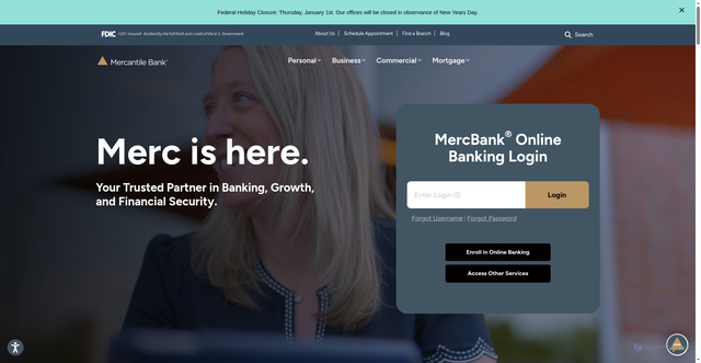 Security scan screenshot of https://mercbank.com/