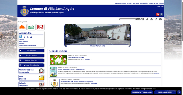 Security scan screenshot of https://comune.villasantangelo.aq.it/