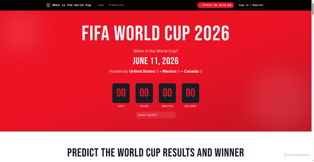 Security scan screenshot of https://whenistheworldcup.com/