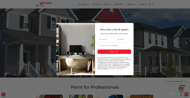 Security scan screenshot of https://www.vistapaint.com/