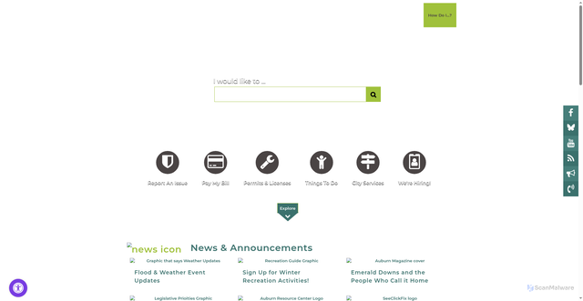 Security scan screenshot of https://www.cityofauburnwa.gov/