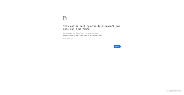 Security scan screenshot of https://public.settings.family.microsoft.com