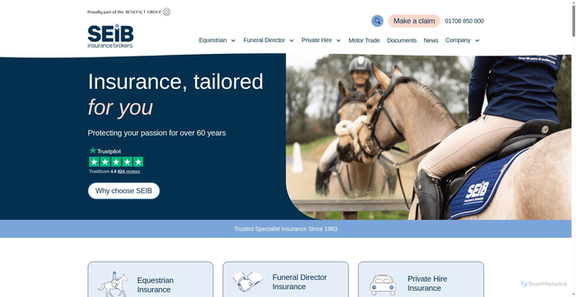 Security scan screenshot of https://seib.co.uk