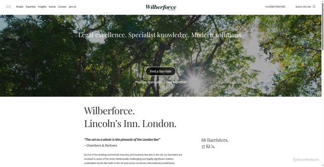 Security scan screenshot of https://wilberforce.co.uk