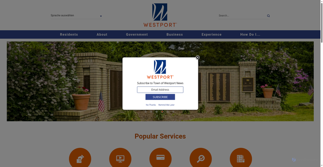 Security scan screenshot of https://www.westportct.gov/