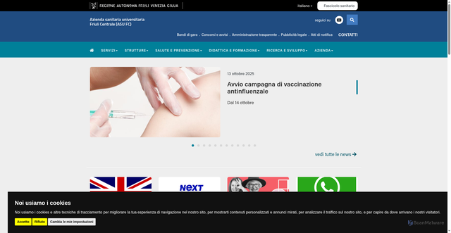 Security scan screenshot of https://asufc.sanita.fvg.it/it/