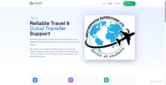 Security scan screenshot of https://brotherhoodexpeditionsltd.com/about.html